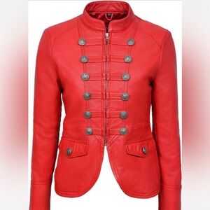 Red/Orange Carrie Hoxton London Genuine Leather Jacket UK 20/ US size 14